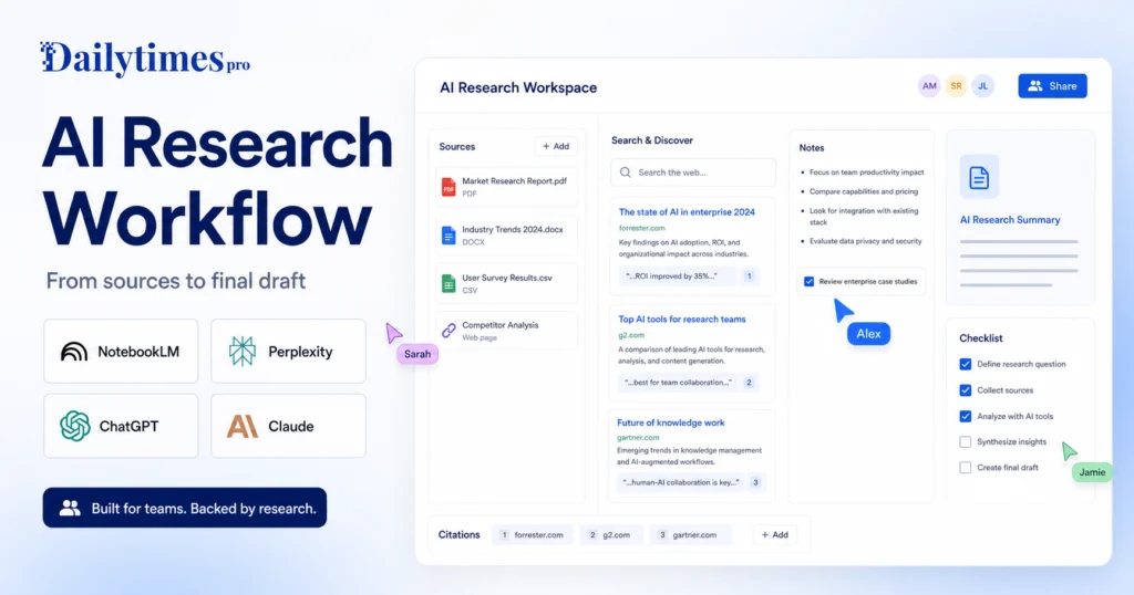 Best AI Research Workflow for Teams: 7 Steps From Sources to Final Draft