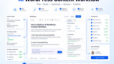 AI WordPress content workflow featured image