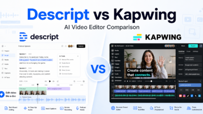 Descript vs Kapwing AI video editor comparison featured image