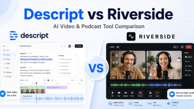 Descript vs Riverside AI video and podcast tool comparison featured image