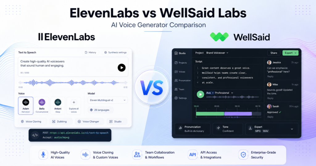 ElevenLabs vs WellSaid Labs: Which AI Voice Generator Should You Choose?