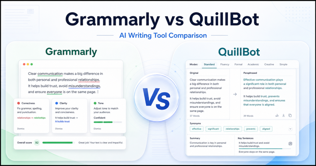 Grammarly vs QuillBot: Which AI Writing Tool Should You Choose?