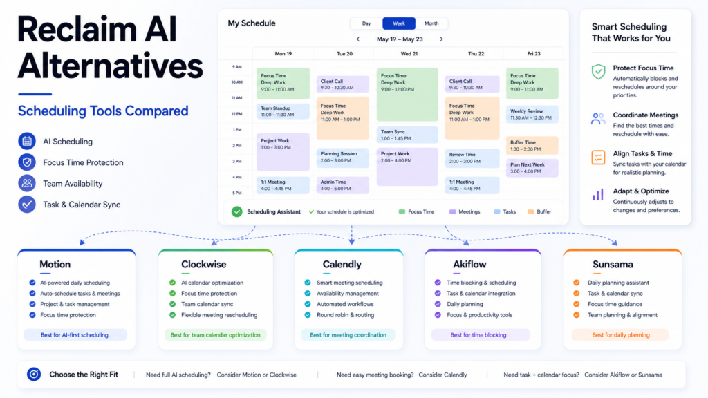 Best Reclaim AI Alternatives for Scheduling