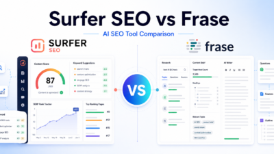 Surfer SEO vs Frase AI SEO tool comparison featured image