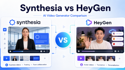 Synthesia vs HeyGen AI video generator comparison featured image