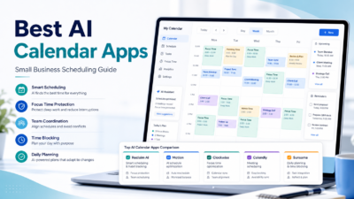 Best AI Calendar Apps for Small Business premium SaaS-style editorial featured image.