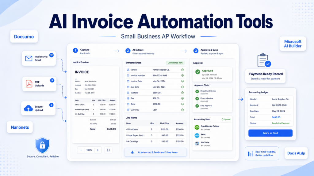 Best AI Invoice Automation Tools for Small Business