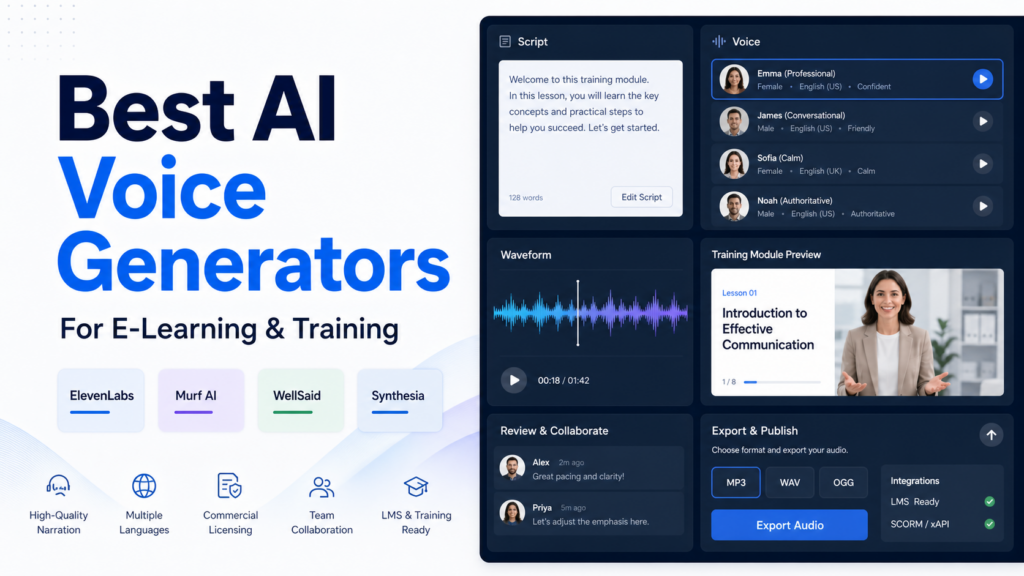 Best AI Voice Generators for E-Learning