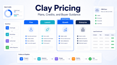Premium 16:9 SaaS-style Clay pricing comparison visual