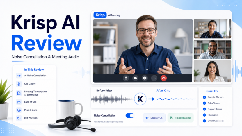 Krisp AI Review: Is It Worth It for Noise Cancellation? premium SaaS-style editorial featured image.