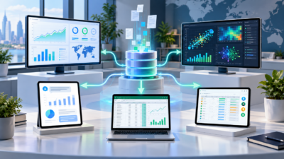 Best AI data visualization tools featured image showing dashboards, charts, conversational analysis, and collaborative reports