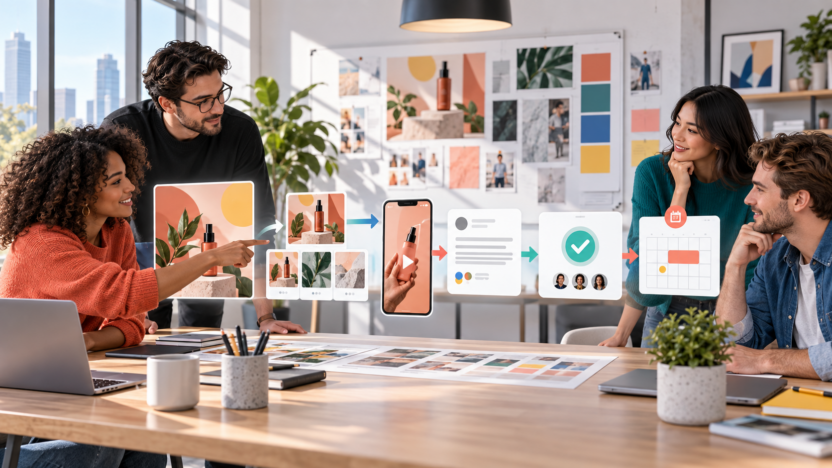 Predis.ai social media content creation and scheduling workflow